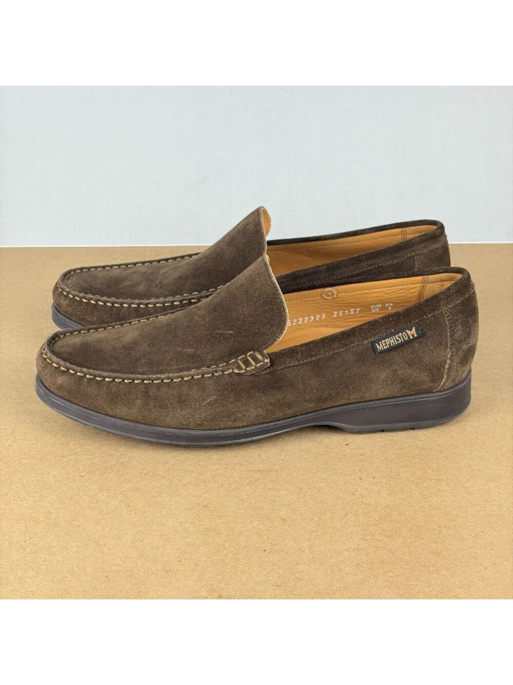 Mephisto Air-Relax Suede Slip On Loafers Mens 9 Brown Casual Comfort